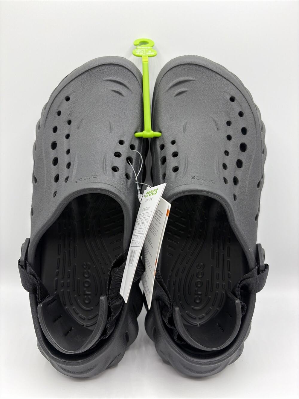 Crocs Echo Clogs Mules 207937 US Sz M 9 W 11 Black Slip On Comfort Sandals NWT